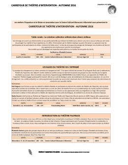 CARREFOUR DE TH&Eacute;&Acirc;TRE d`INTERVENTION