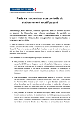 Paris va moderniser son contrôle du stationnement rotatif payant