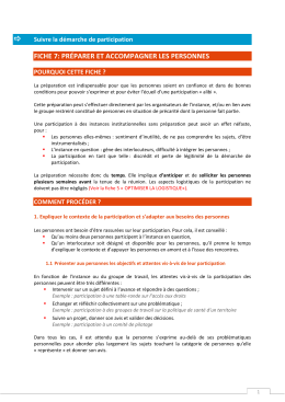 FICHE 7: PR&Eacute;PARER ET ACCOMPAGNER LES PERSONNES