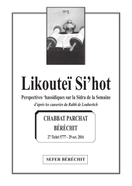 chabbat parchat béréchit