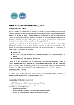 appel a projet graphisme mjc / 2017