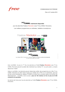 myCANAL maintenant disponible pour les abonn&eacute;s Freebox