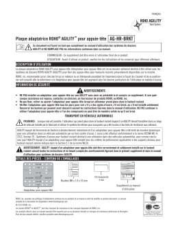 Plaque adaptatrice ROHO® AGILITY™ pour appuie-tête AG-HR-BRKT