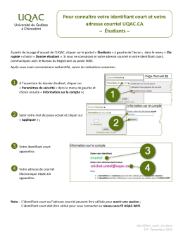 Pour connaître votre identifiant court et votre adresse courriel UQAC