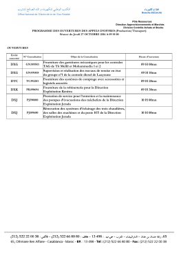 DXG Fourniture des garnitures m&eacute;caniques pour les centrales TAG
