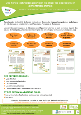 Des fiches techniques pour bien valoriser les coproduits en