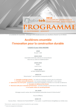 Accélérons ensemble l`innovation pour la construction durable