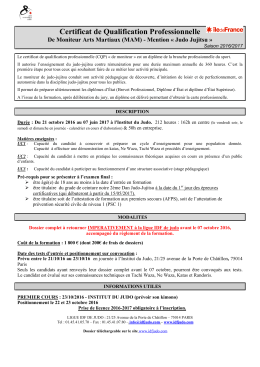 Dossier d`inscription CQP Formation IDF 2016/2017