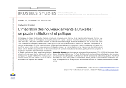 L`int&eacute;gration des nouveaux arrivants &agrave; Bruxelles