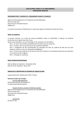 avis d`appel public a la concurrence procedure adaptee