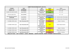 calendrier des compétitions encadrées de septembre à décembre