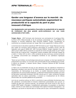 Garder une longueur d`avance sur le marché : de