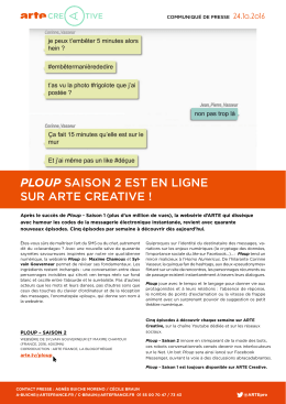 PLOUP SAISON 2 EST EN LIGNE SUR ARTE CREATIVE !