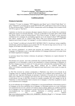 CGU CGV Op&eacute;ration 5 &euro; pour la campagne 2999 Supporters pour
