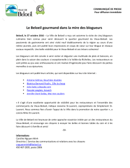 Le Beloeil gourmand dans la mire des blogueurs