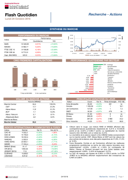 Flash Quotidien - Bourse de Casablanca