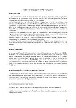 Conditions d&acute;achat