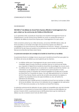 communiqué de presse - Société du Grand Paris