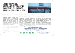 (voir l`article complet). - Transactions des Alpes cabinet conseil en