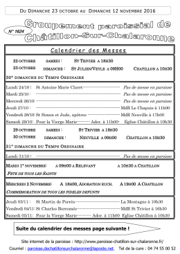 Télécharger - Groupement Paroissial de Châtillon sur Chalaronne