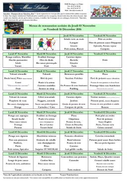 Menu restauration scolaire nov 2016