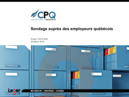 Sondage auprès des employeurs québécois