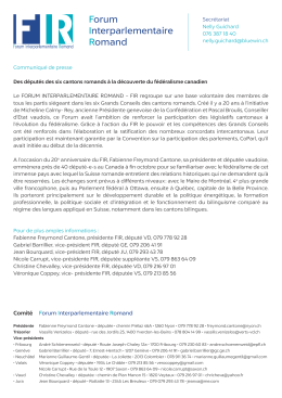Communiqué de presse - Forum Interparlementaire Romand