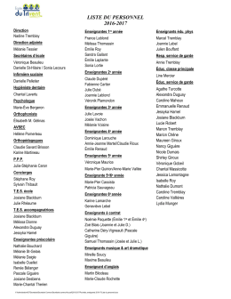 LISTE DU PERSONNEL 2016-2017