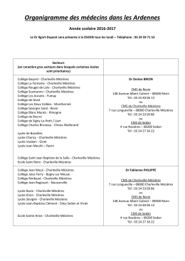 Organigramme des m&eacute;decins de l`Education Nationale des Ardennes