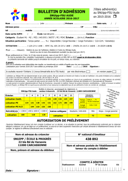 bulletin d`adhésion - SNUipp