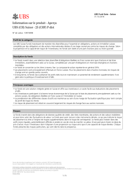 Information sur le produit - Aper&ccedil;u UBS (CH) Suisse