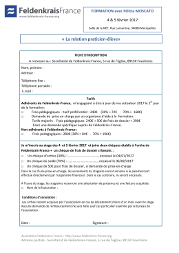 récupérer la fiche d`inscription du stage en