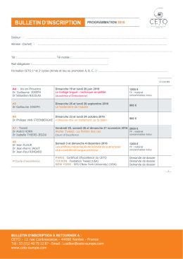 bulletin et les modalités d`inscription