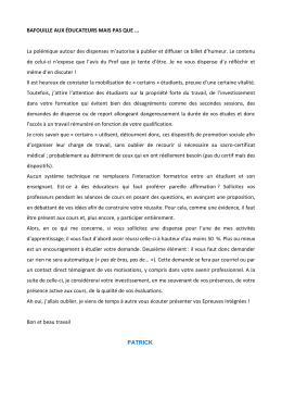 BAFOUILLE AUX &Eacute;DUCATEURS MAIS PAS QUE