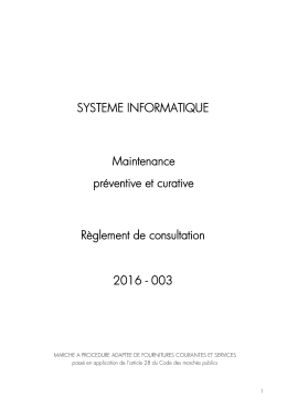 Règlement de consultation