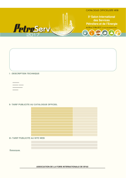 CATALOGUE OFFICIEL / SITE WEB