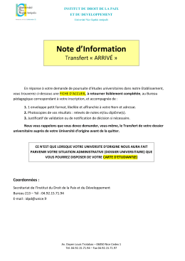 TÉLÉCHARGER la Note d`information et la Fiche d`Accueil "ARRIVÉE"