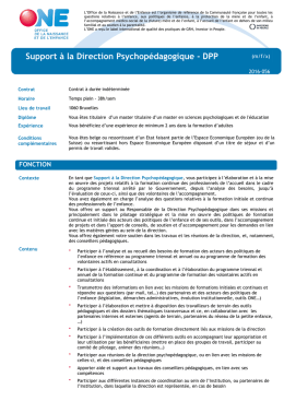 Support &agrave; la Direction Psychop&eacute;dagogique