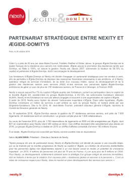 partenariat strat&eacute;gique entre nexity et ӕgide-domitys