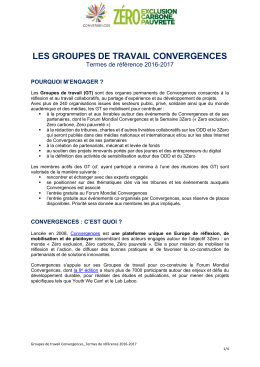 LES GROUPES DE TRAVAIL CONVERGENCES