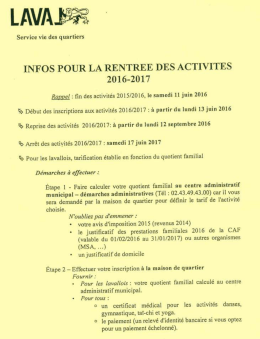 La rentrée 2016/2017 et ses tarifs - Association des jardins familiaux