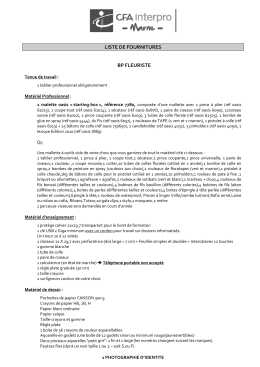 LISTE DE FOURNITURES BP FLEURISTE