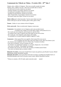Info Les Villards sur Thônes du 24 au 30 octobre