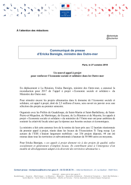 Un nouvel appel à projet pour renforcer l`économie - Les Outre-Mer