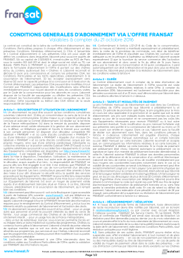 conditions generales d`abonnement via l`offre fransat