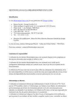 MENTIONS LEGALES LIBRAIRIEDEPROVENCE.COM