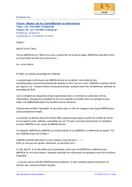 Forum: Moteur de jeu GameBlender et alternatives