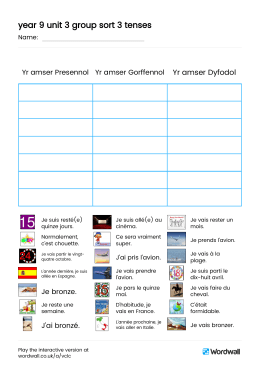 year 9 unit 3 group sort 3 tenses