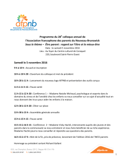 Programme du 28e colloque annuel de l`Association francophone