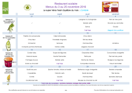 Menus Restaurant Scolaire